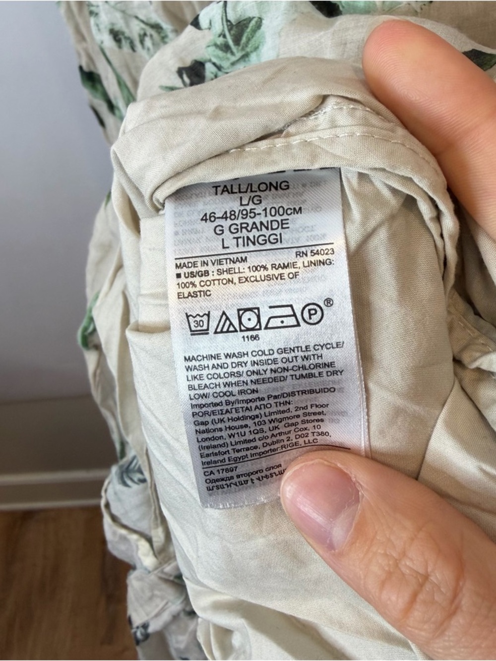 Banana Republic Maxi Dress with Green and Black Botanical Leaf Print Large Tall - Picture 7 of 10